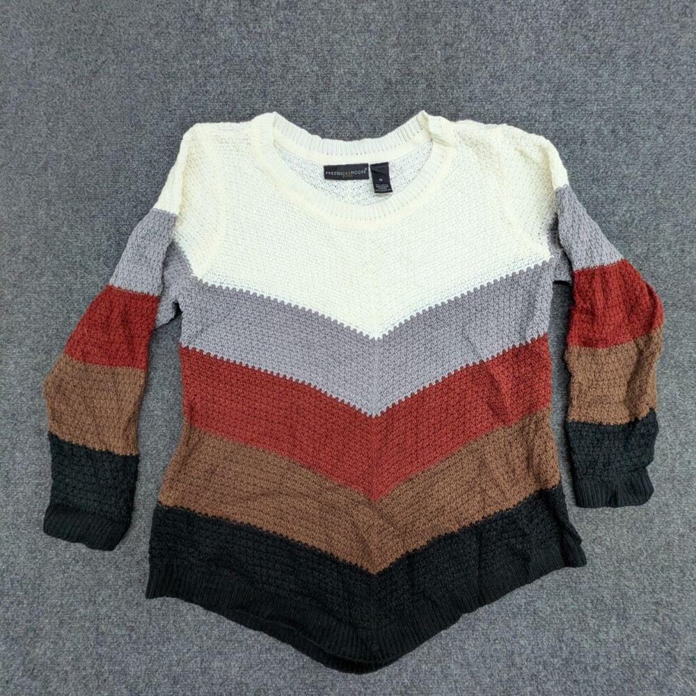 Preswick & Moore Sweater Womens 1X Multicolor Chevron Color Block Knit Pullover